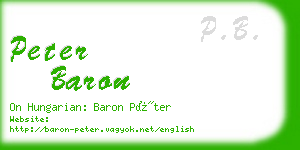 peter baron business card